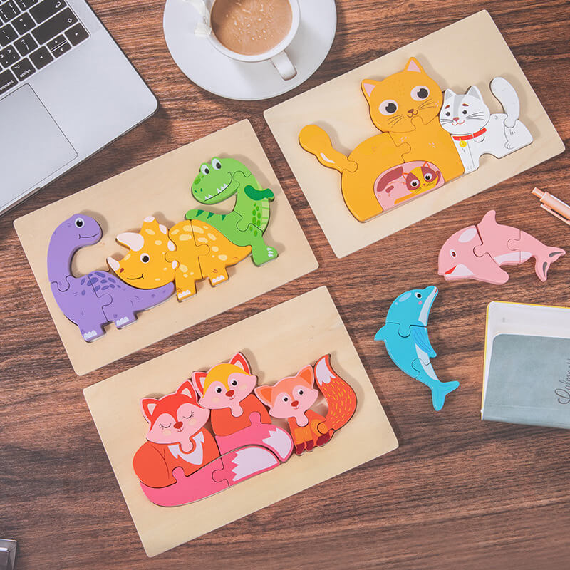 Animal Wooden Puzzle Educational Toy for Kids 2