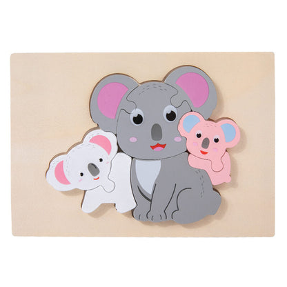 Animal Wooden Puzzle Educational Toy for Kids 12