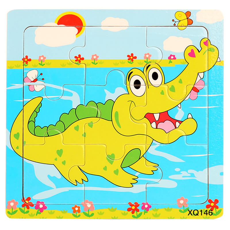 Wooden Puzzle Educational Toy 9 Pieces for Kids Early Development 12