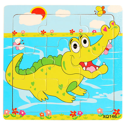 Wooden Puzzle Educational Toy 9 Pieces for Kids Early Development 12