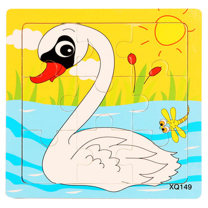 Wooden Puzzle Educational Toy 9 Pieces for Kids Early Development 14