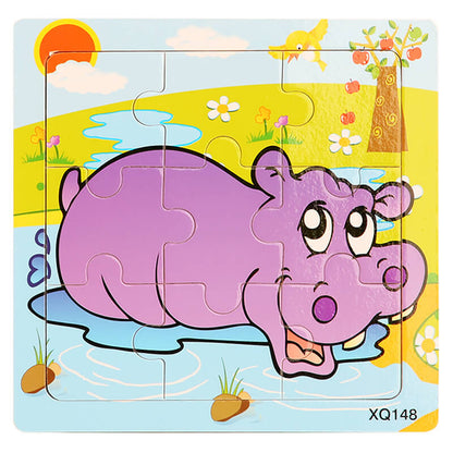 Wooden Puzzle Educational Toy 9 Pieces for Kids Early Development 19