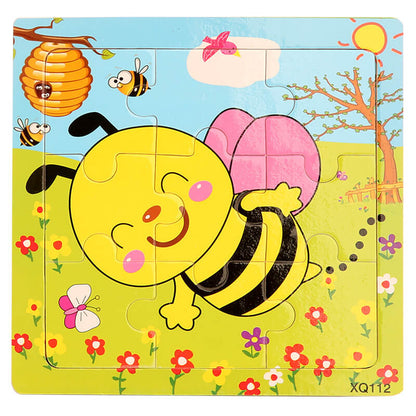 Wooden Puzzle Educational Toy 9 Pieces for Kids Early Development 21