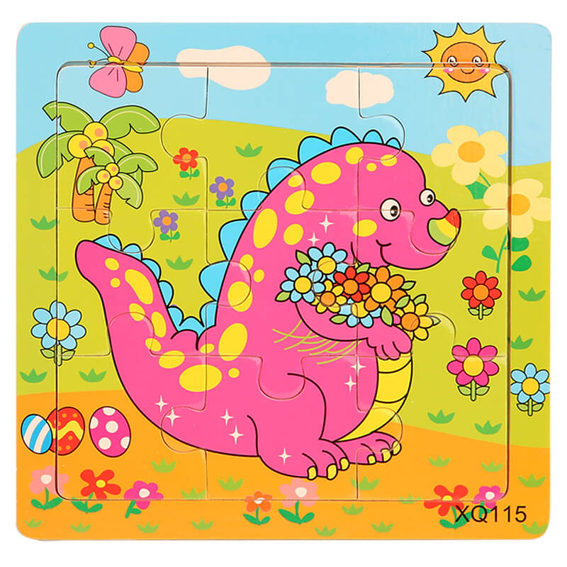 Wooden Puzzle Educational Toy 9 Pieces for Kids Early Development 24