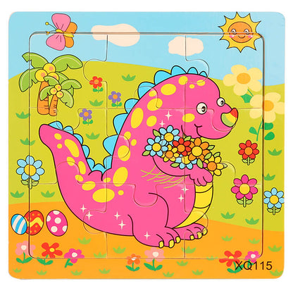 Wooden Puzzle Educational Toy 9 Pieces for Kids Early Development 24