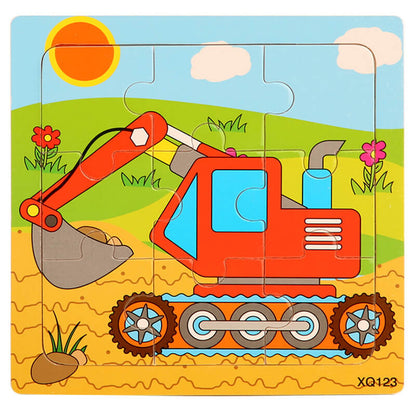 Wooden Puzzle Educational Toy 9 Pieces for Kids Early Development 28