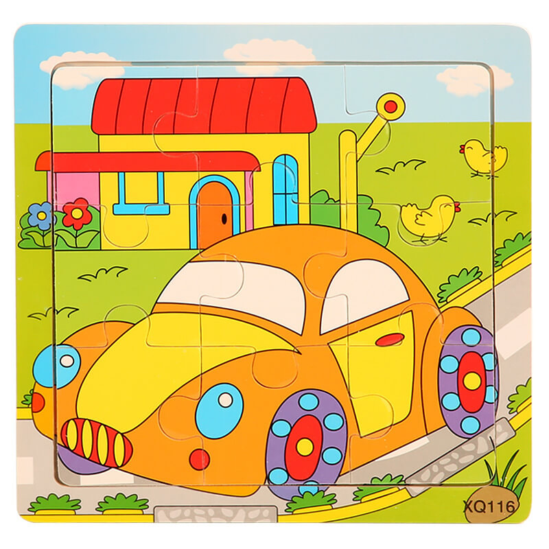 Wooden Puzzle Educational Toy 9 Pieces for Kids Early Development 30