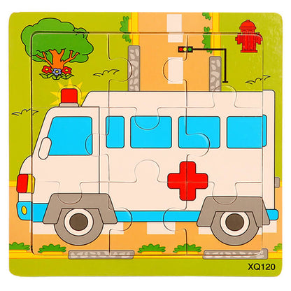 Wooden Puzzle Educational Toy 9 Pieces for Kids Early Development 31