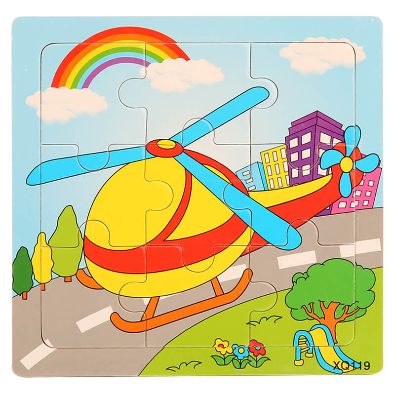 Wooden Puzzle Educational Toy 9 Pieces for Kids Early Development 32