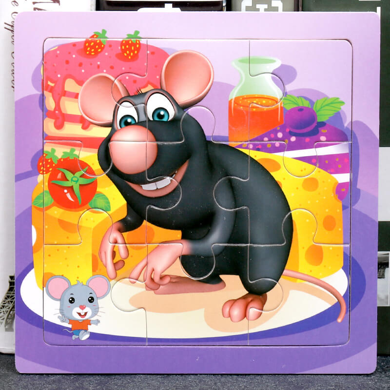 Wooden Puzzle Educational Toy 9 Pieces for Kids Early Development 33