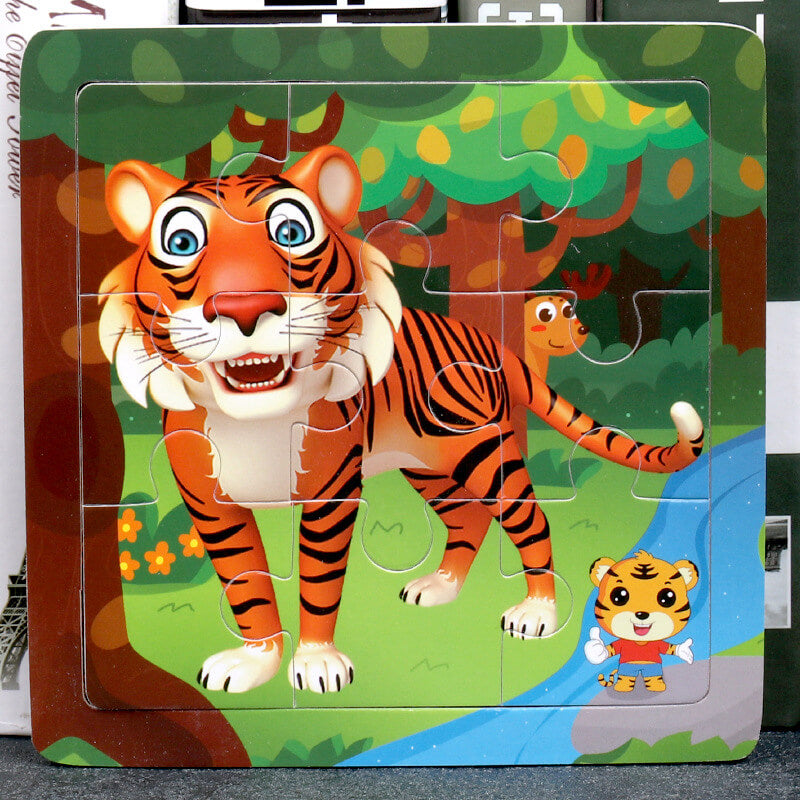 Wooden Puzzle Educational Toy 9 Pieces for Kids Early Development 35