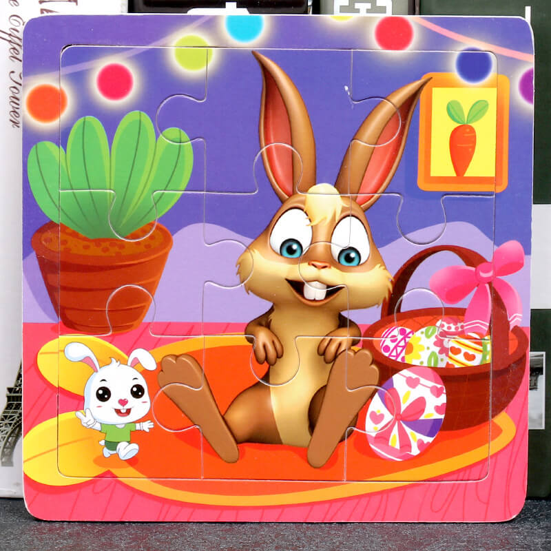 Wooden Puzzle Educational Toy 9 Pieces for Kids Early Development 36