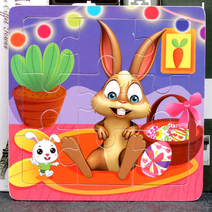 Wooden Puzzle Educational Toy 9 Pieces for Kids Early Development 36