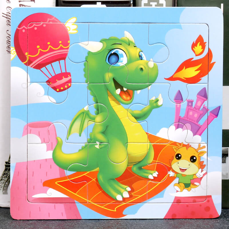 Wooden Puzzle Educational Toy 9 Pieces for Kids Early Development 37