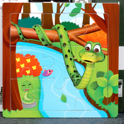 Wooden Puzzle Educational Toy 9 Pieces for Kids Early Development 38