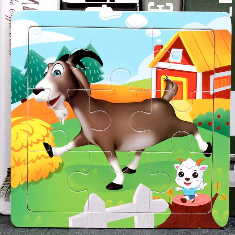 Wooden Puzzle Educational Toy 9 Pieces for Kids Early Development 40