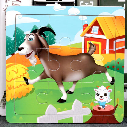 Wooden Puzzle Educational Toy 9 Pieces for Kids Early Development 40