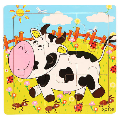 Wooden Puzzle Educational Toy 9 Pieces for Kids Early Development 3