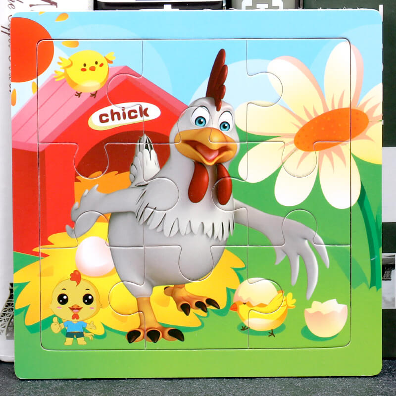 Wooden Puzzle Educational Toy 9 Pieces for Kids Early Development 42