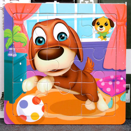 Wooden Puzzle Educational Toy 9 Pieces for Kids Early Development 43