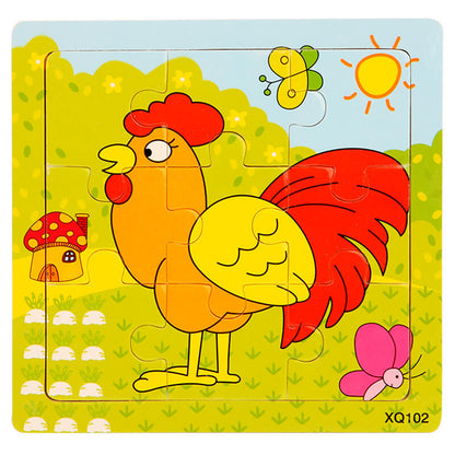 Wooden Puzzle Educational Toy 9 Pieces for Kids Early Development 7