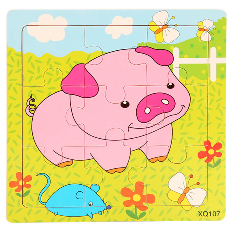 Wooden Puzzle Educational Toy 9 Pieces for Kids Early Development 8