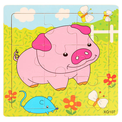 Wooden Puzzle Educational Toy 9 Pieces for Kids Early Development 8