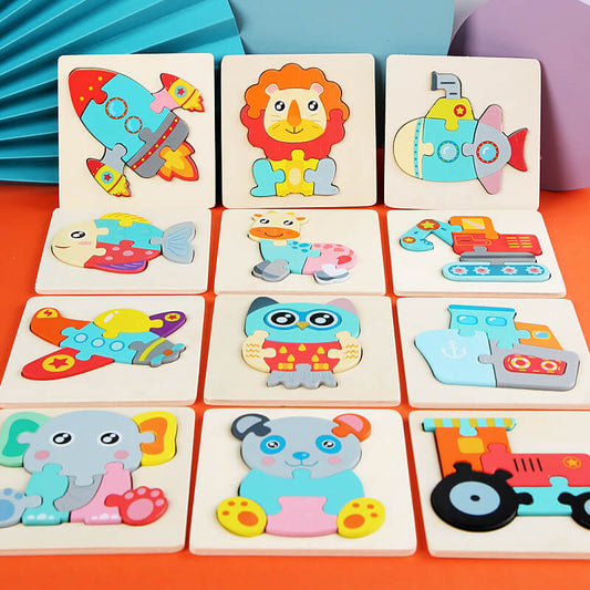 Wooden Animal Puzzle Montessori Toys Early Education for Kids