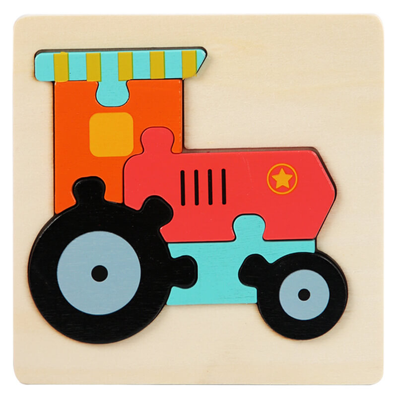 Wooden Animal Puzzle Montessori Toys Early Education for Kids 15