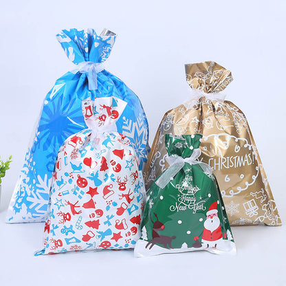 Christmas Gift Bag Drawstring Plastic Candy Bags Pack A to I 4