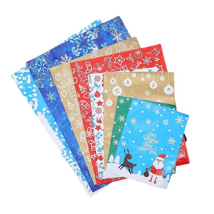 Christmas Gift Bag Drawstring Plastic Candy Bags Pack A to I 2