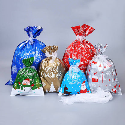 Christmas Gift Bag Drawstring Plastic Candy Bags Pack A to I 11