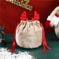 Velvet Christmas Gift Bag with Antler Decoration 13x15cm 3
