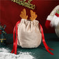 Velvet Christmas Gift Bag with Antler Decoration 13x15cm 2