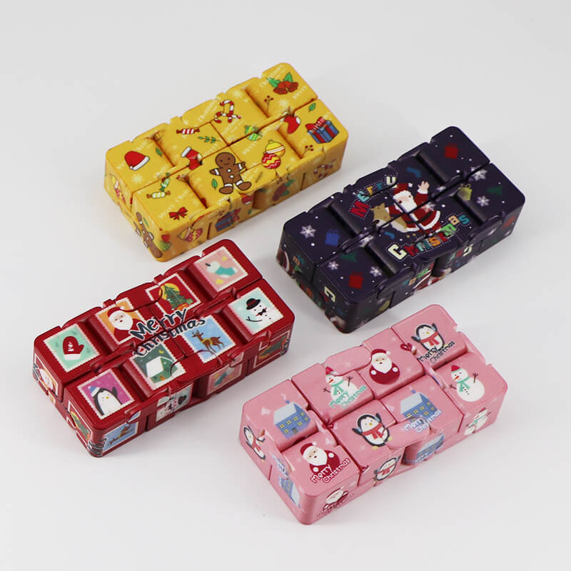 Plastic Infinity Cube Fidget Toy Christmas Edition 2