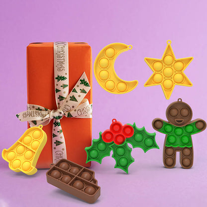 Christmas Pop Fidget Toy Pendant Set 9pcs with Chains 7