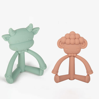 Cow and Sheep Silicone Teething Toy Soft Baby Teether