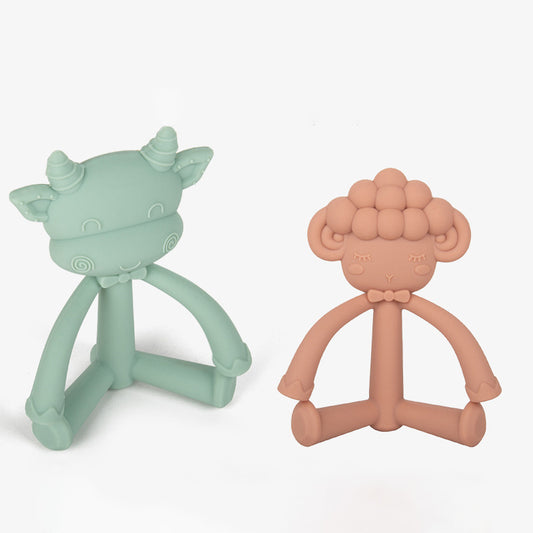 Cow and Sheep Silicone Teething Toy Soft Baby Teether
