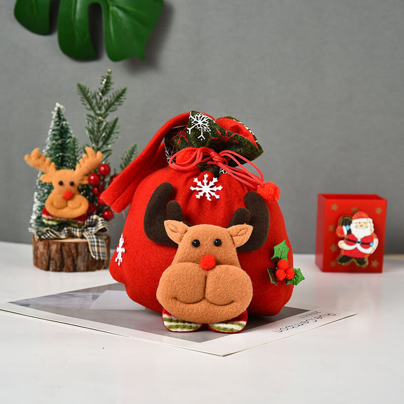 3D Doll Christmas Gift Bag Plush Candy Handbag 22x19.5cm 5