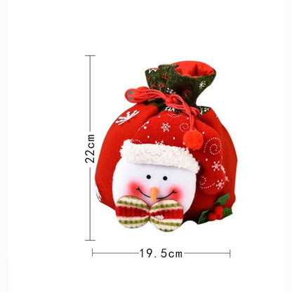 3D Doll Christmas Gift Bag Plush Candy Handbag 22x19.5cm 3