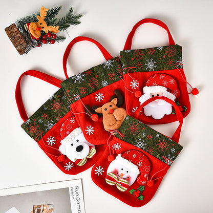 3D Doll Christmas Gift Bag Plush Candy Handbag 22x19.5cm 2
