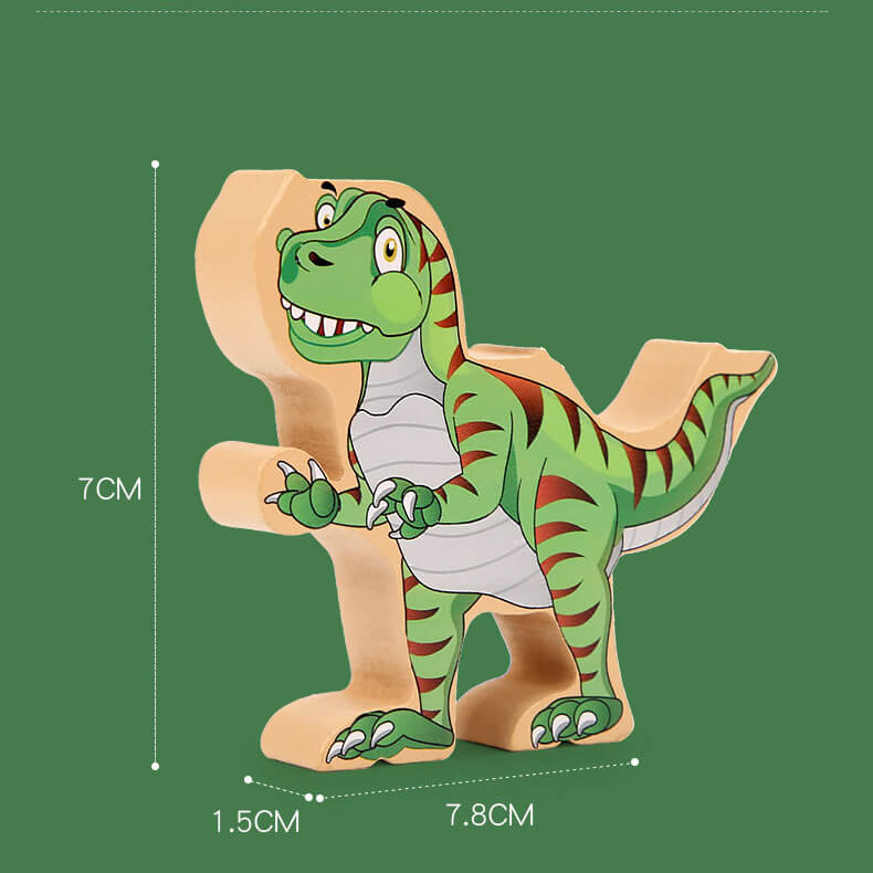 Wooden Dinosaur Balance Stacking Blocks Building Blocks Toy 4