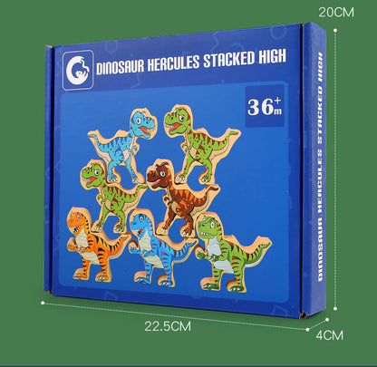 Wooden Dinosaur Balance Stacking Blocks Building Blocks Toy 8