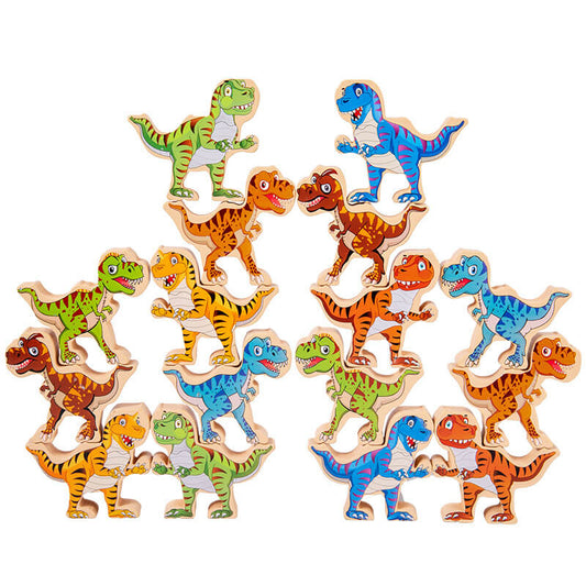 Wooden Dinosaur Balance Stacking Blocks Building Blocks Toy