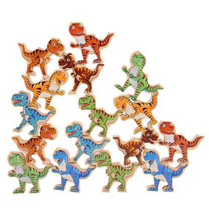 Wooden Dinosaur Balance Stacking Blocks Building Blocks Toy 9