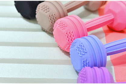 Dumbbell Silicone Teething Toy with Rattle for Baby 12