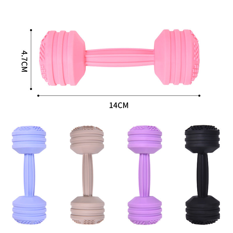Dumbbell Silicone Teething Toy with Rattle for Baby 2