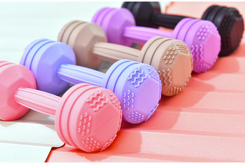 Dumbbell Silicone Teething Toy with Rattle for Baby 10