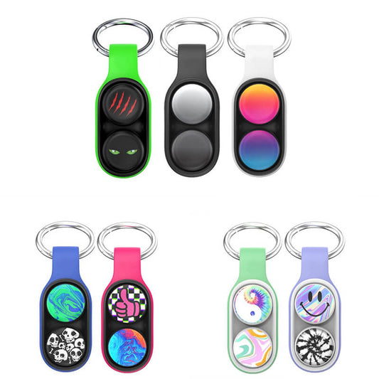 Magnetic Elastic Pop Up Puck Flip Fidget Toy Keychain