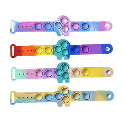 Silicone Pop It Fidget Toy Wrist Bracelet 25 × 5cm